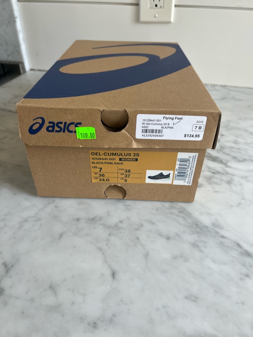 ASICS Cumulus Running Shoes with black, blue Green and Pink Accents - Picture 7 of 7
